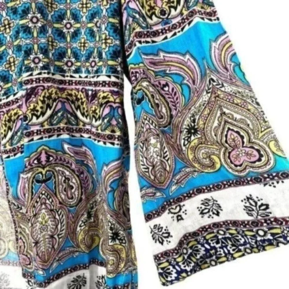 Chico’s Patchwork Linen Kimono Duster Jacket